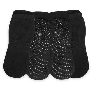 Grippy Fit Socks, All Grip, No Slip- 2 Pairs - One Size Fits Most